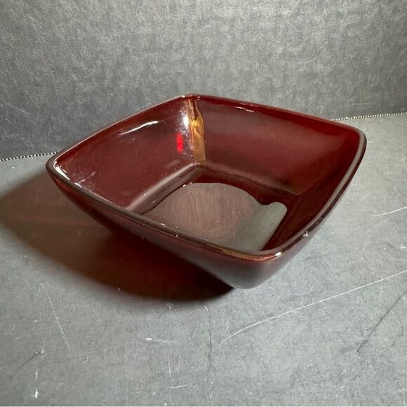 Vintage Red Glass Dish [Item 981] - Picture 1 of 5